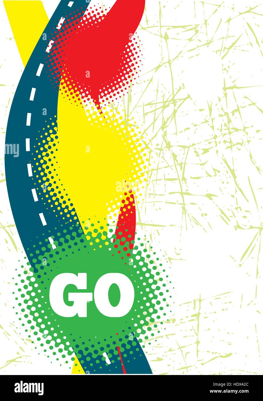 Abstract poster con semaforo Illustrazione Vettoriale