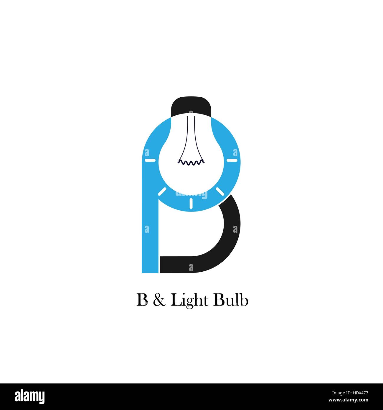 B-letter/icona alfabeto e la lampadina abstract logo design template vettoriale.aziendali e logotipo industriale idea concetto.illustrazione vettoriale Illustrazione Vettoriale