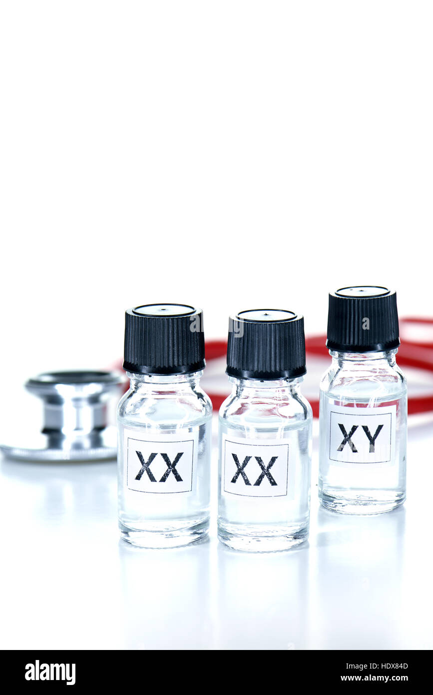 Concetto di immagine per 3 persona IVF ricerca medica approvato per il Regno Unito - Dicembre 2016 - per sostituire genetiche identificati difetti di nascita Foto Stock