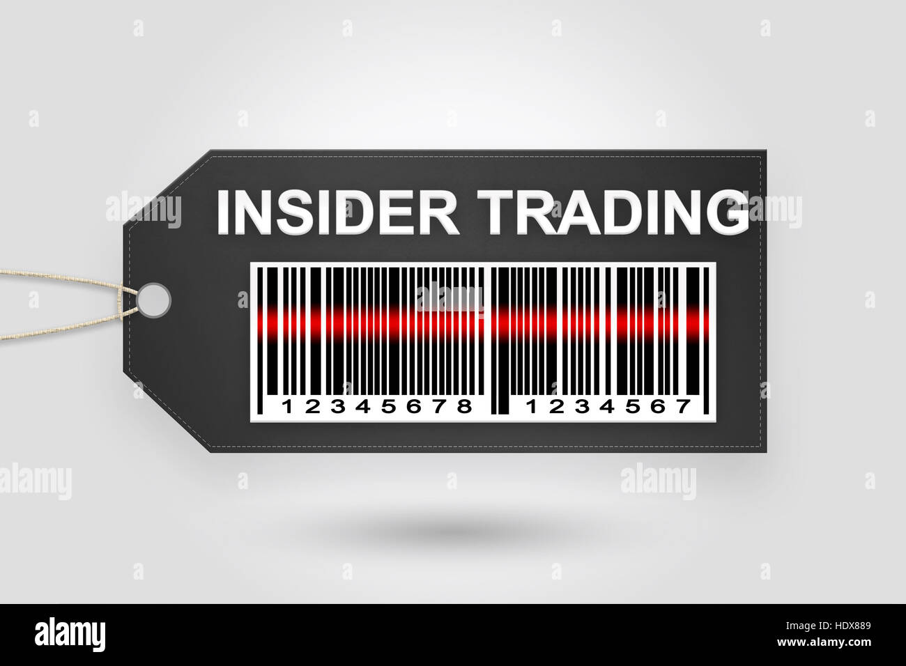 Insider Trading prezzo di etichetta con codice a barre e radiale grigio gradiente dello sfondo Foto Stock