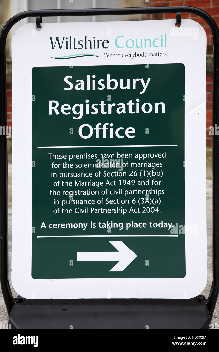 Salisbury Ufficio del Registro di sistema Foto Stock