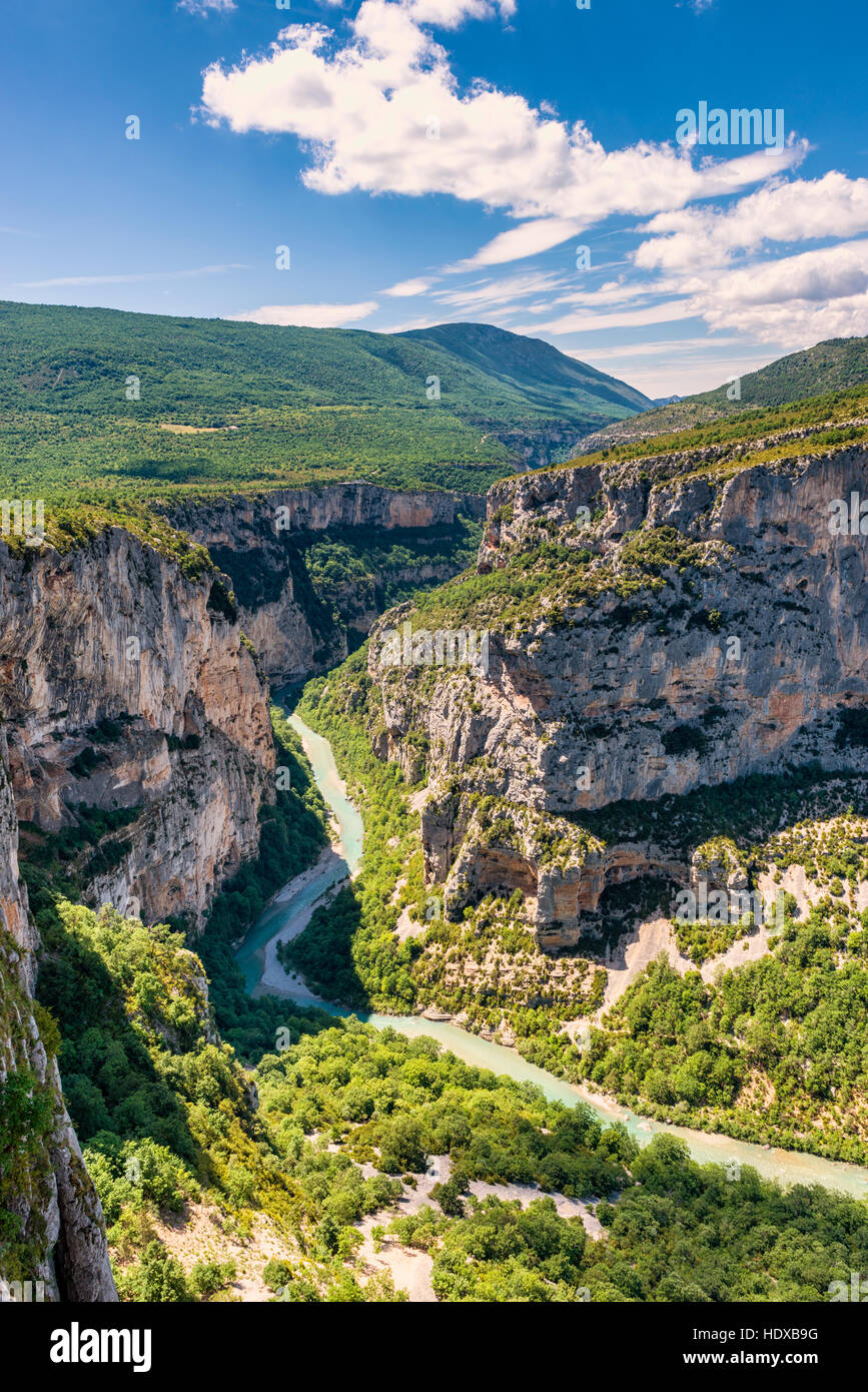 Il fiume Verdon e gola nel sud-est della Francia Foto Stock