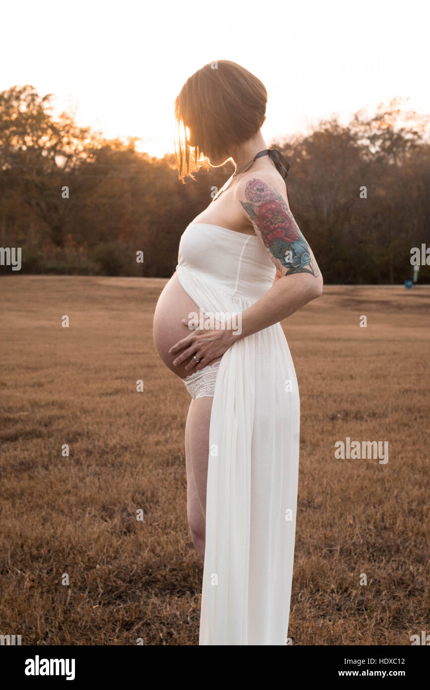 Una foto di maternità in caduta. Foto Stock
