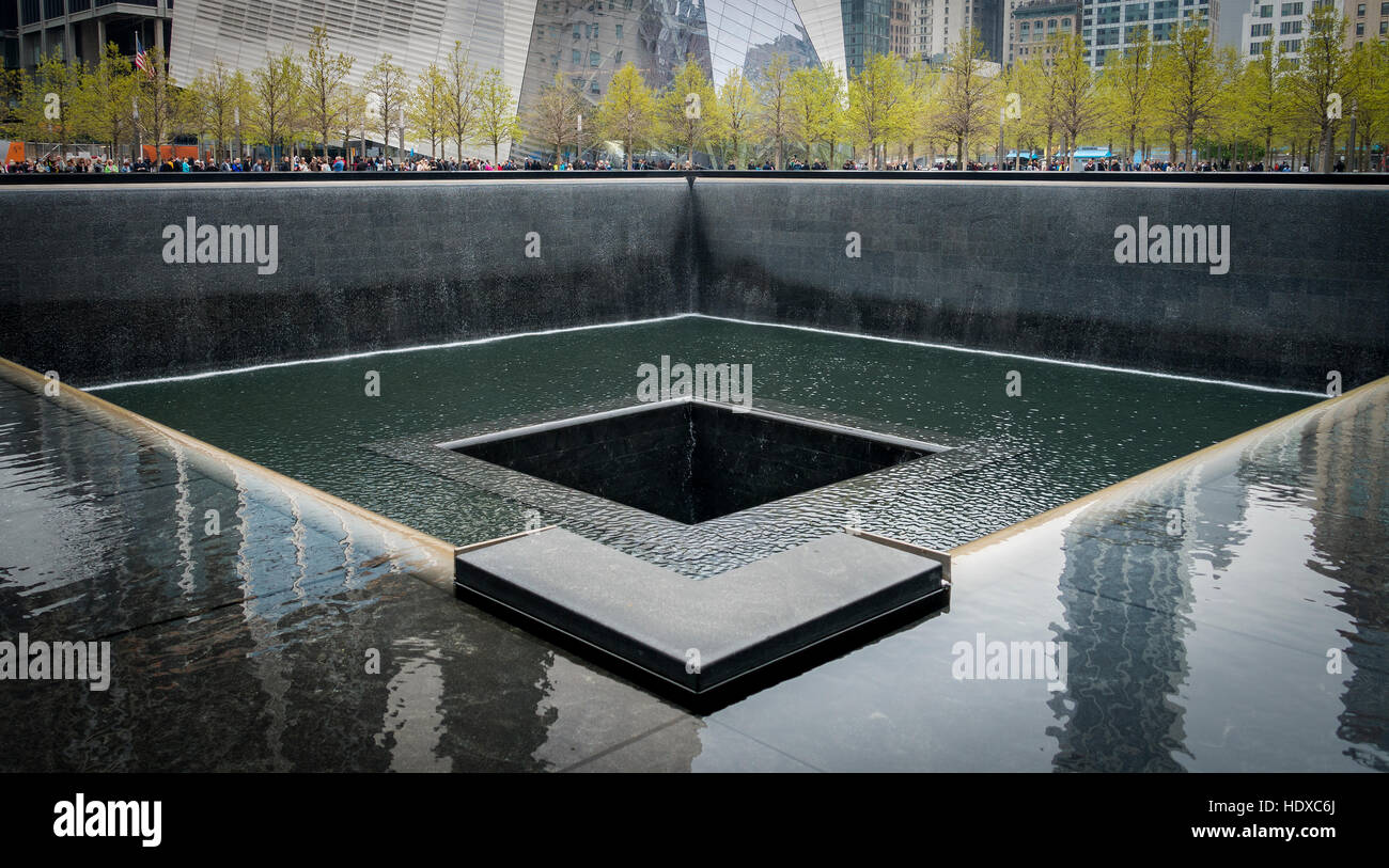Fontana al 911 Memorial Foto Stock