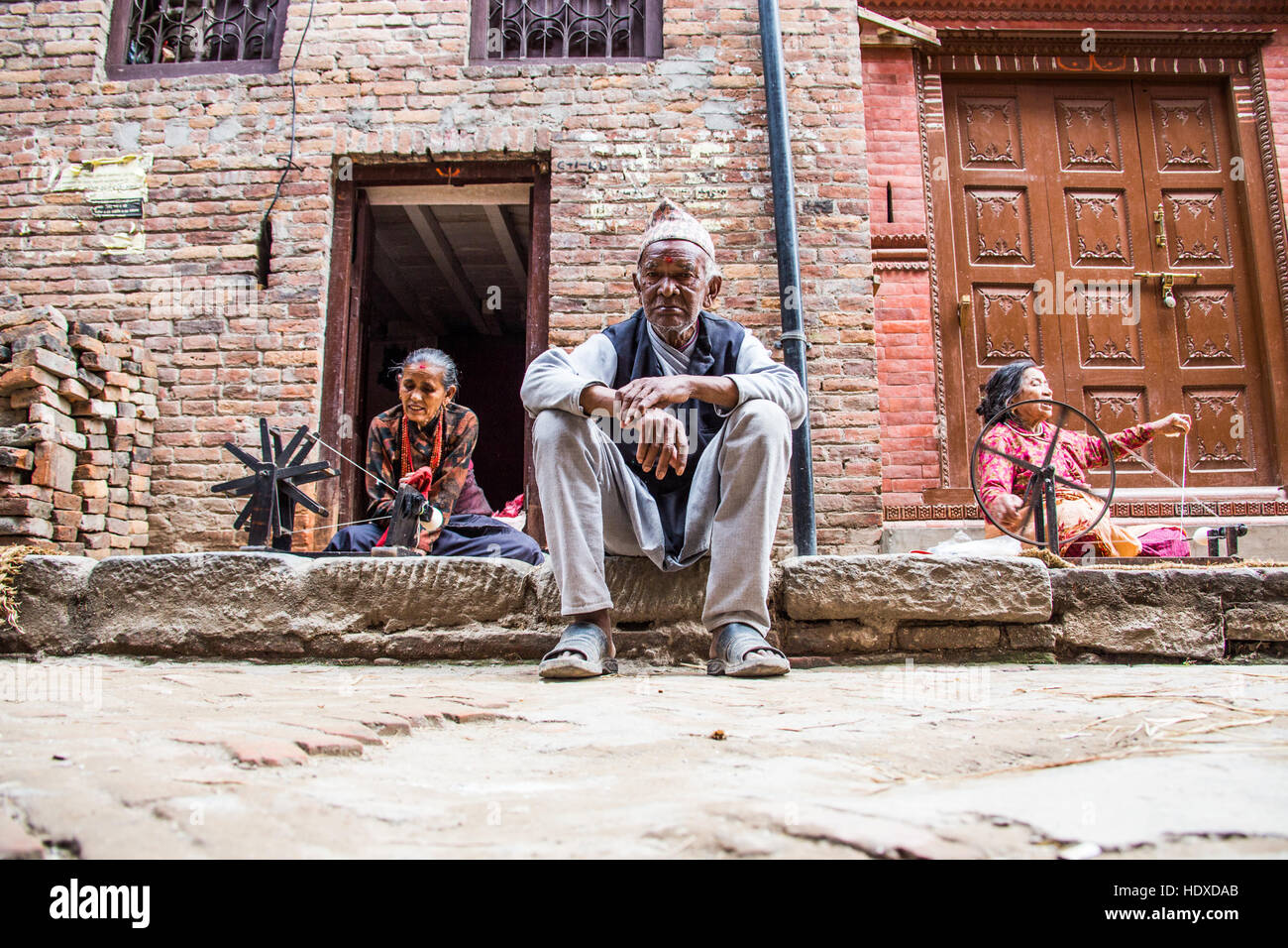 La vita in Bhaktapur, Nepal Foto Stock