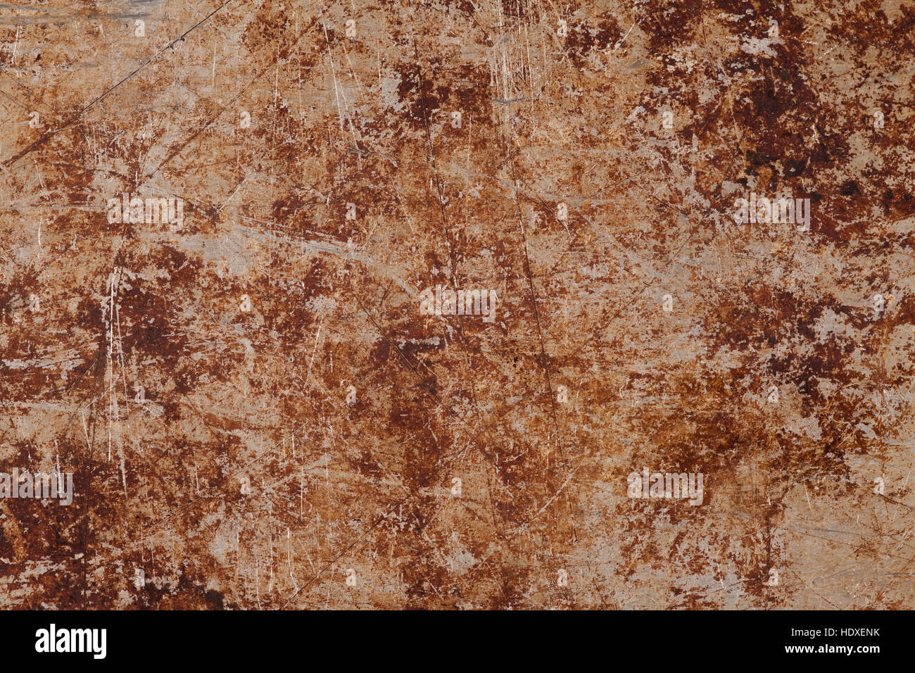 Brown in lamiera di acciaio o di texture vecchia ruggine graffiato lo sfondo in metallo Foto Stock