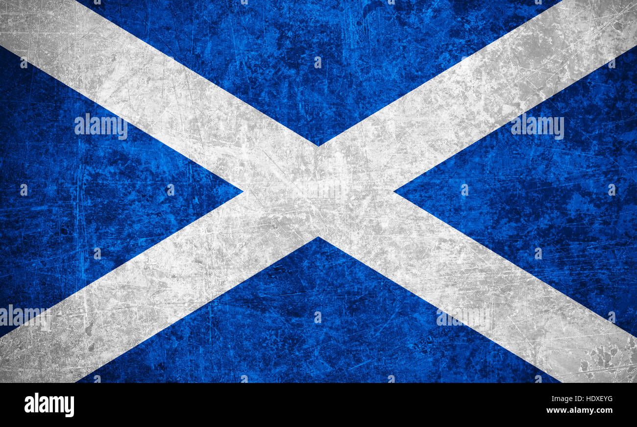 Bandiera della Scozia o Scottish banner su graffiato texture vintage Foto Stock