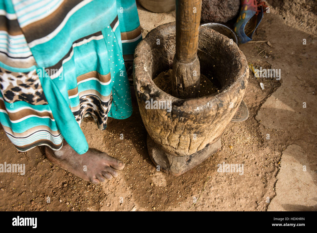 La vita nei villaggi del nord del Togo Foto Stock