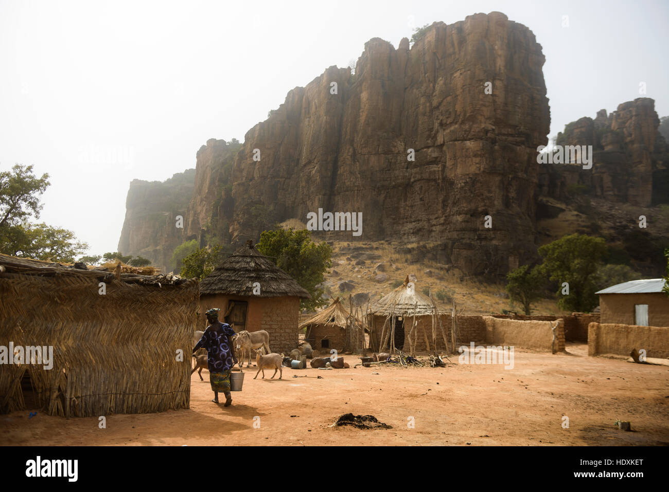 La vita del villaggio nelle zone rurali del Mali, Foto Stock