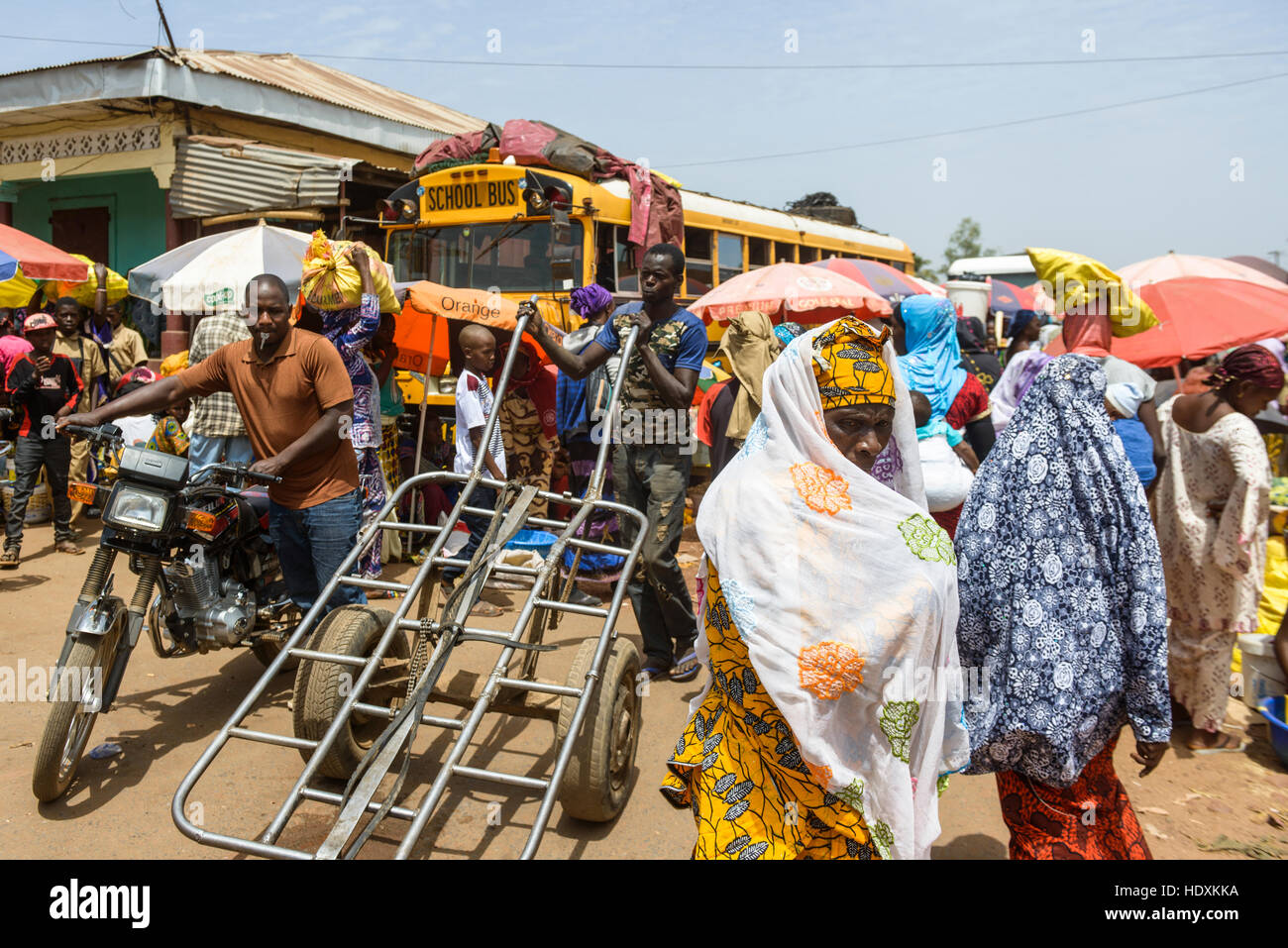 Street Market, Guinea Foto Stock
