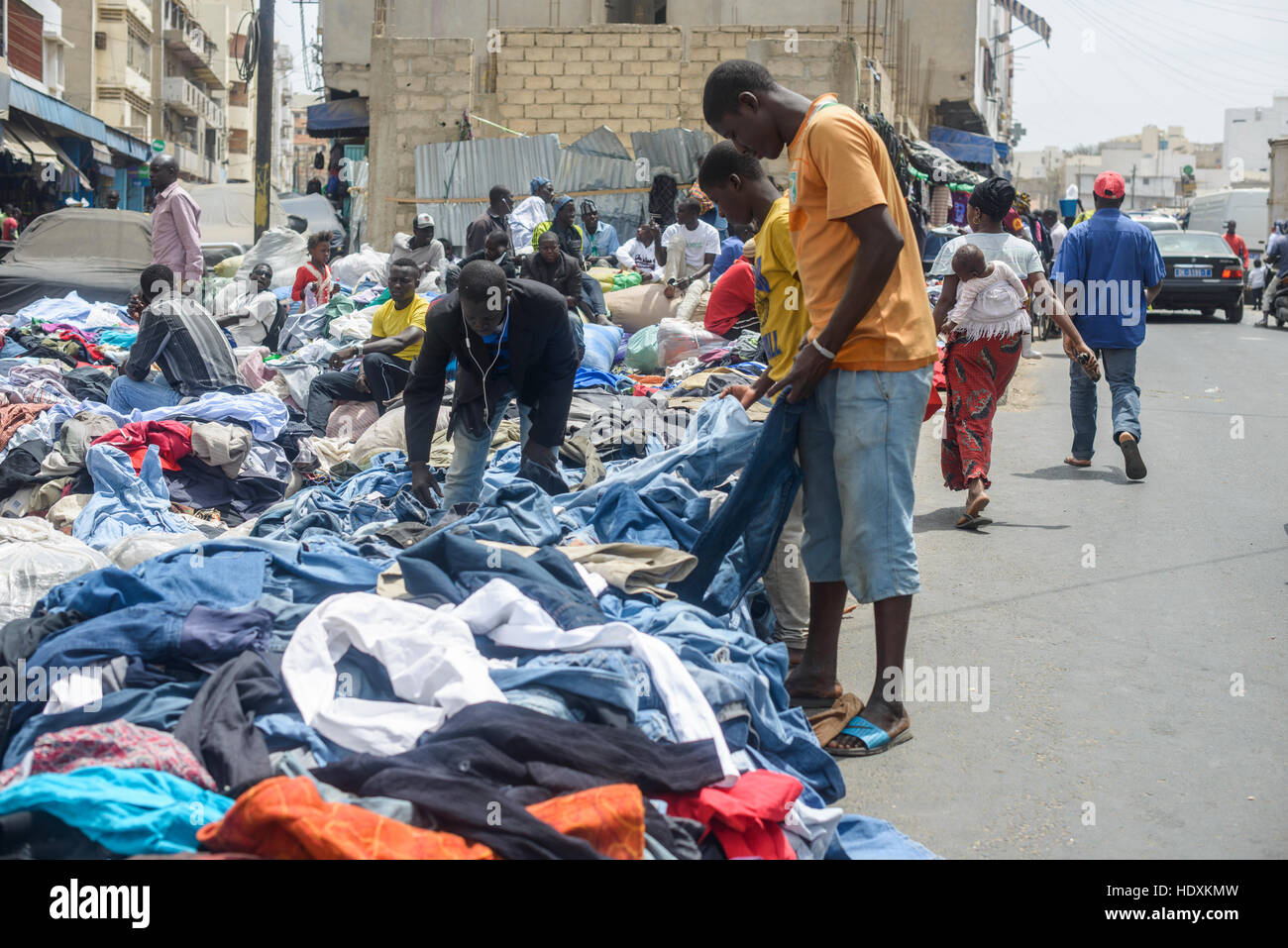 Street negozi e mercati, Dakar, Senegal Foto Stock