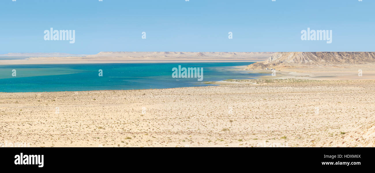 Quando il sahara incontra l'Oceano Atlantico, il Sahara occidentale Foto Stock