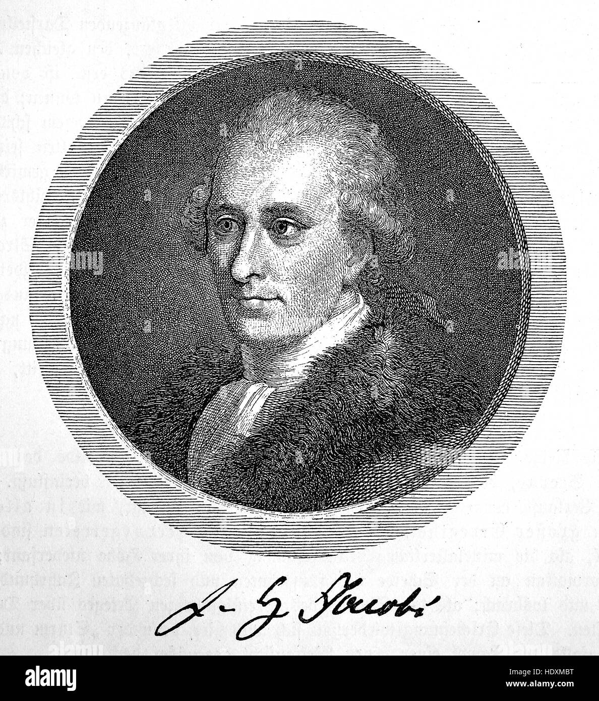 Friedrich Heinrich Jacobi, 1743-1819, influente filosofo tedesco, figura letteraria, socialite, xilografia a partire dall'anno 1882, digitale migliorata Foto Stock