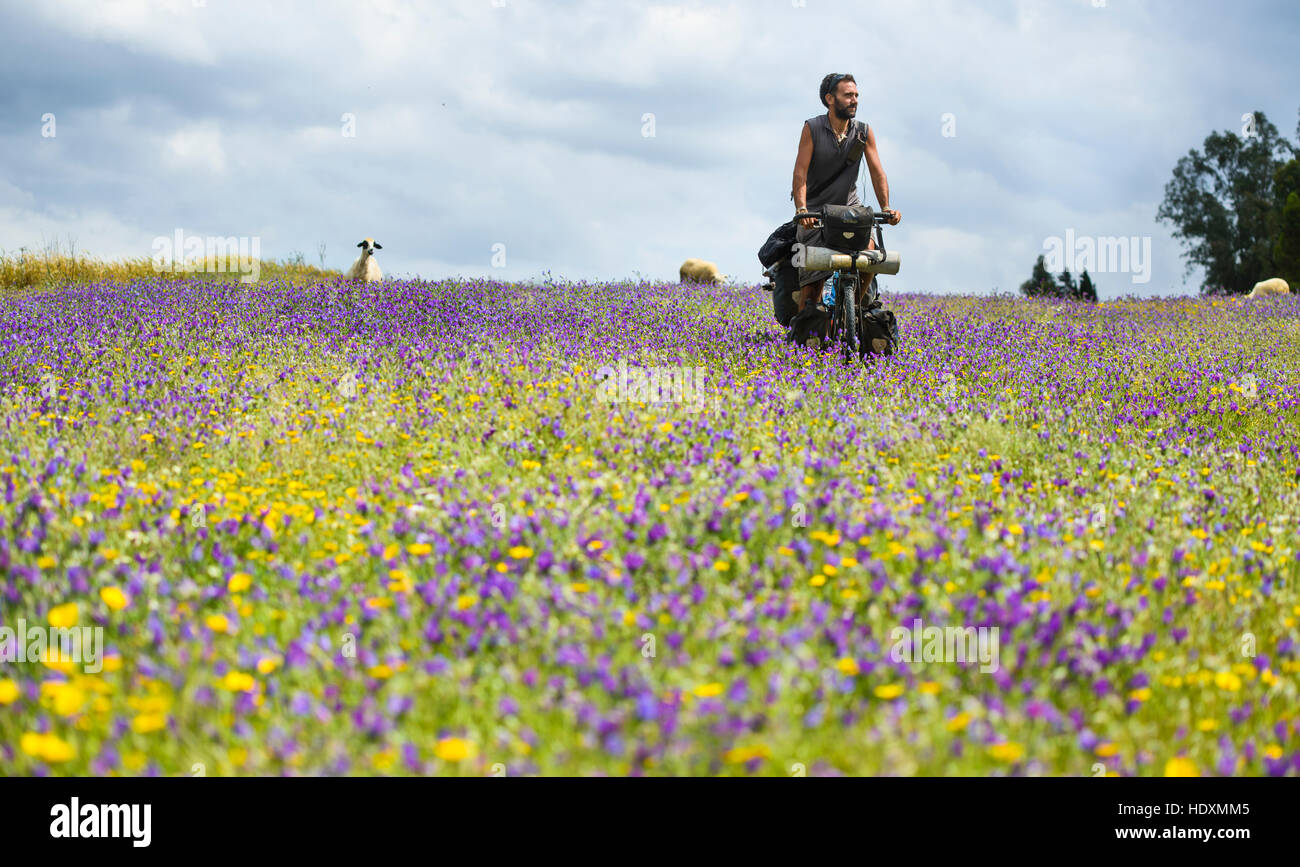 Escursioni in bicicletta nel Medio Atlante, Marocco Foto Stock