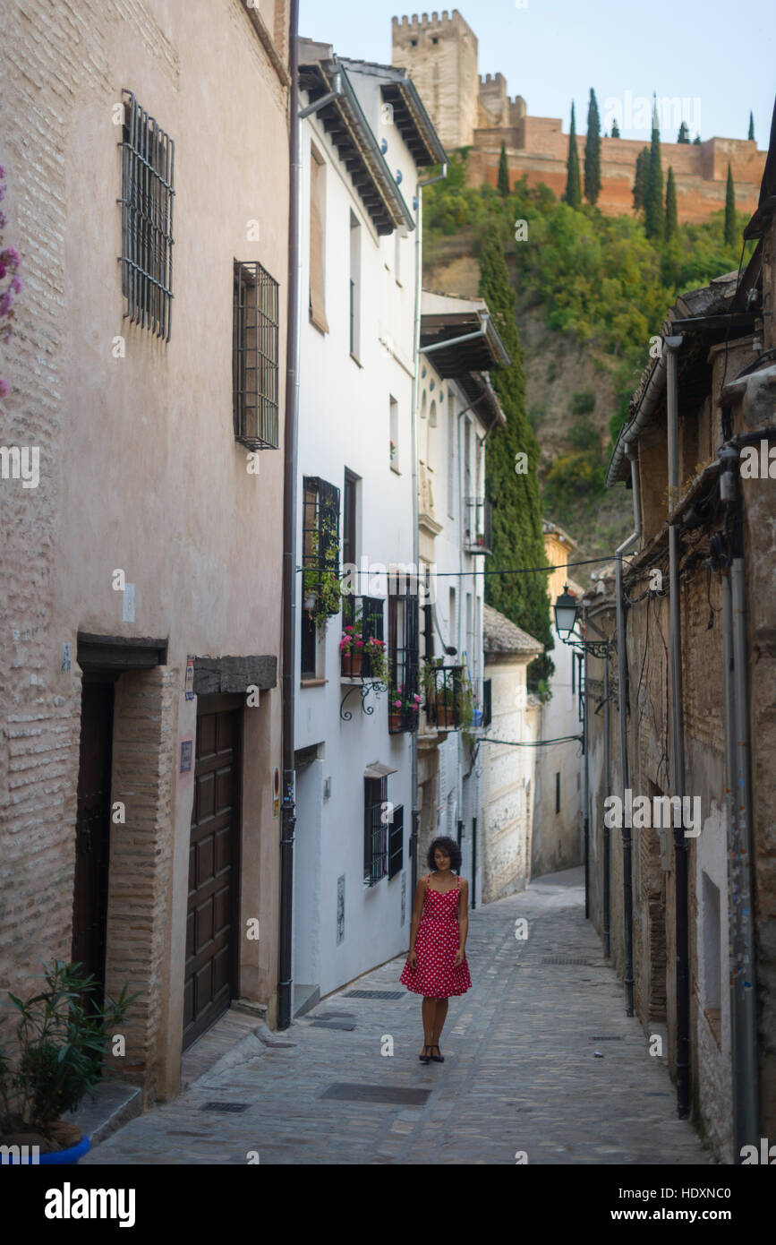 Strade di Granada, Spagna Foto Stock