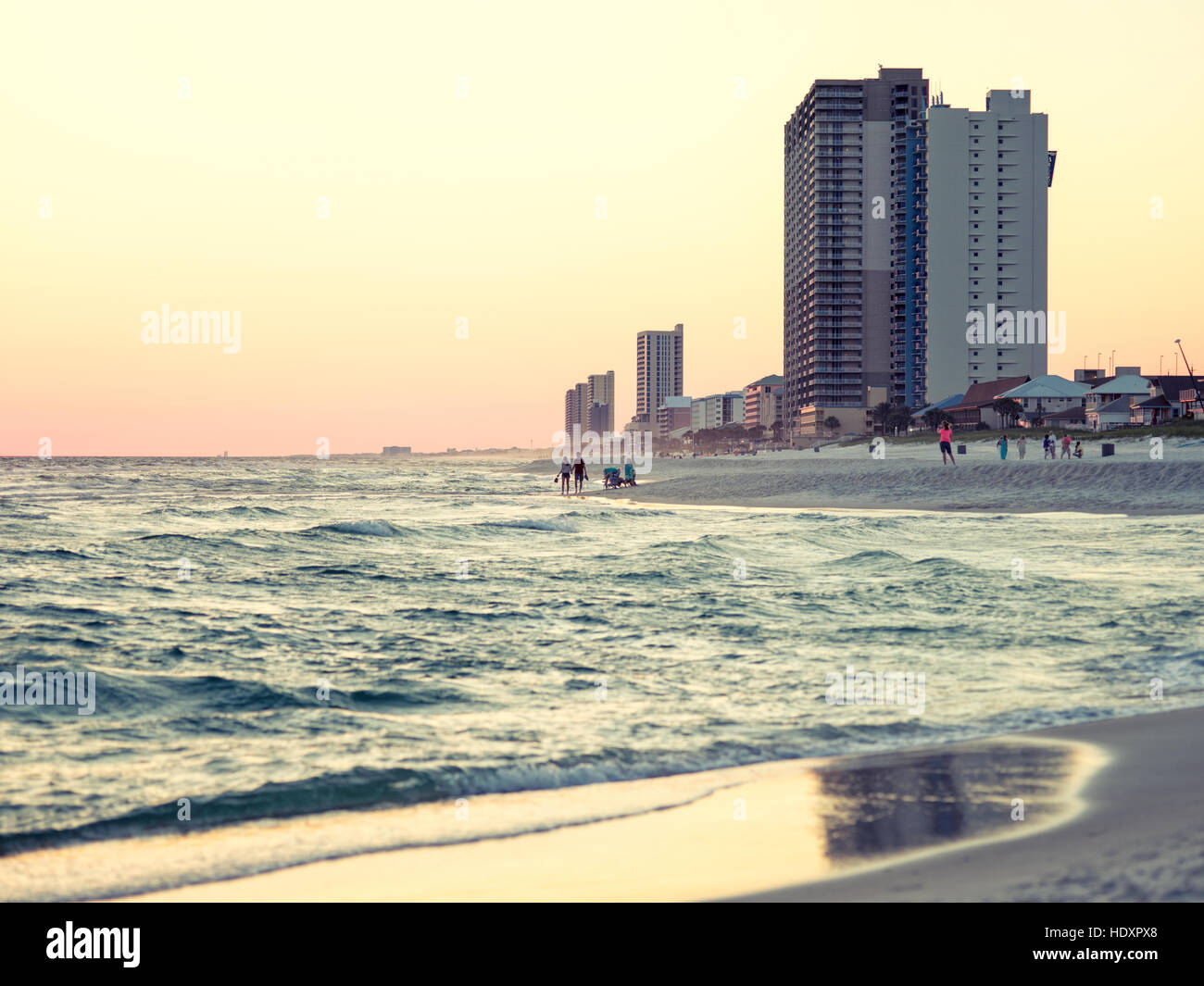 Panama City Beach, Florida al tramonto. Foto Stock