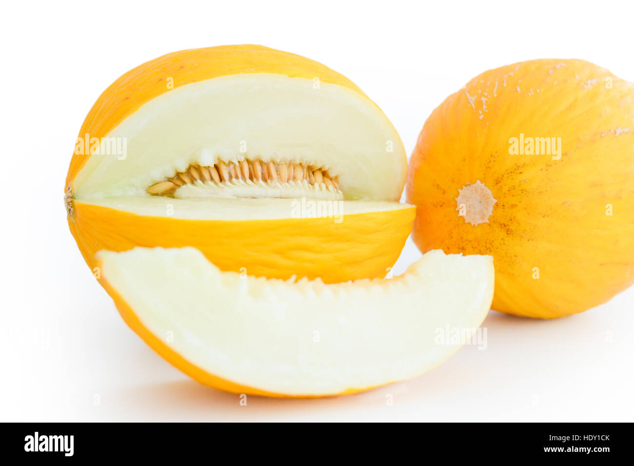 Melone Honeydew con slice Foto Stock
