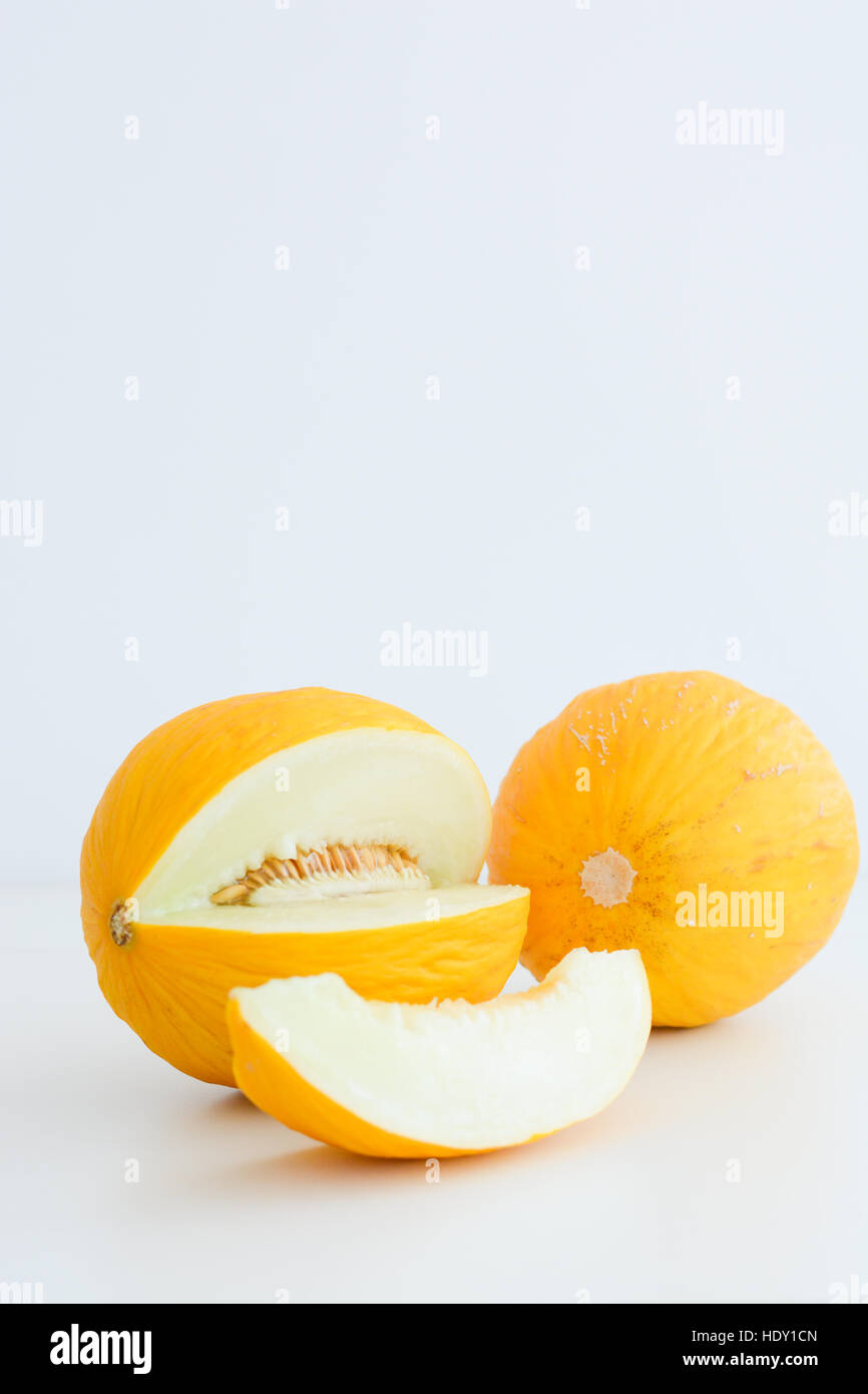 Melone Honeydew con slice Foto Stock
