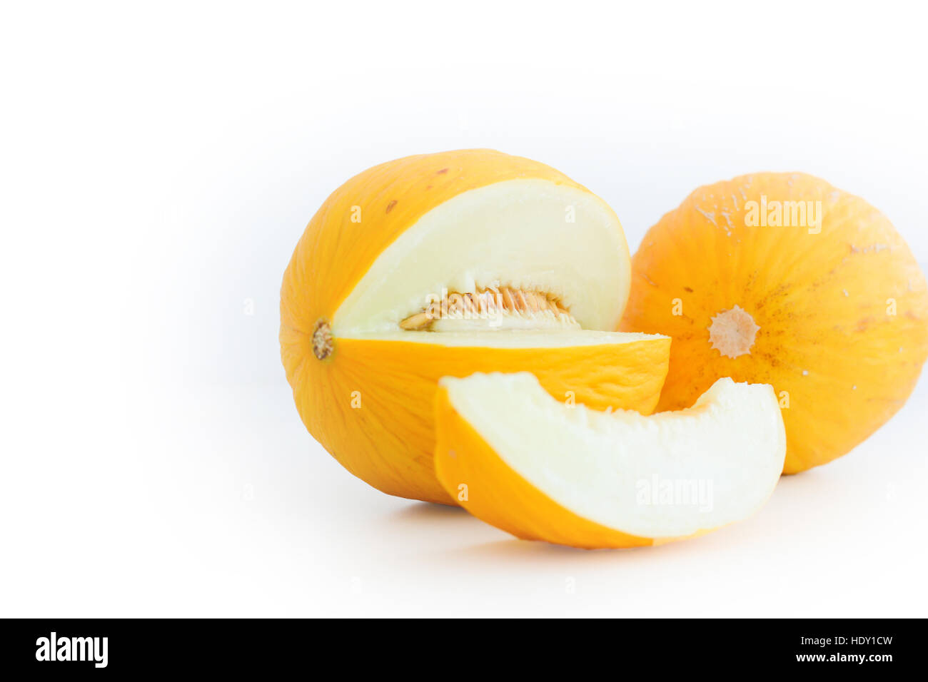 Melone Honeydew con slice Foto Stock