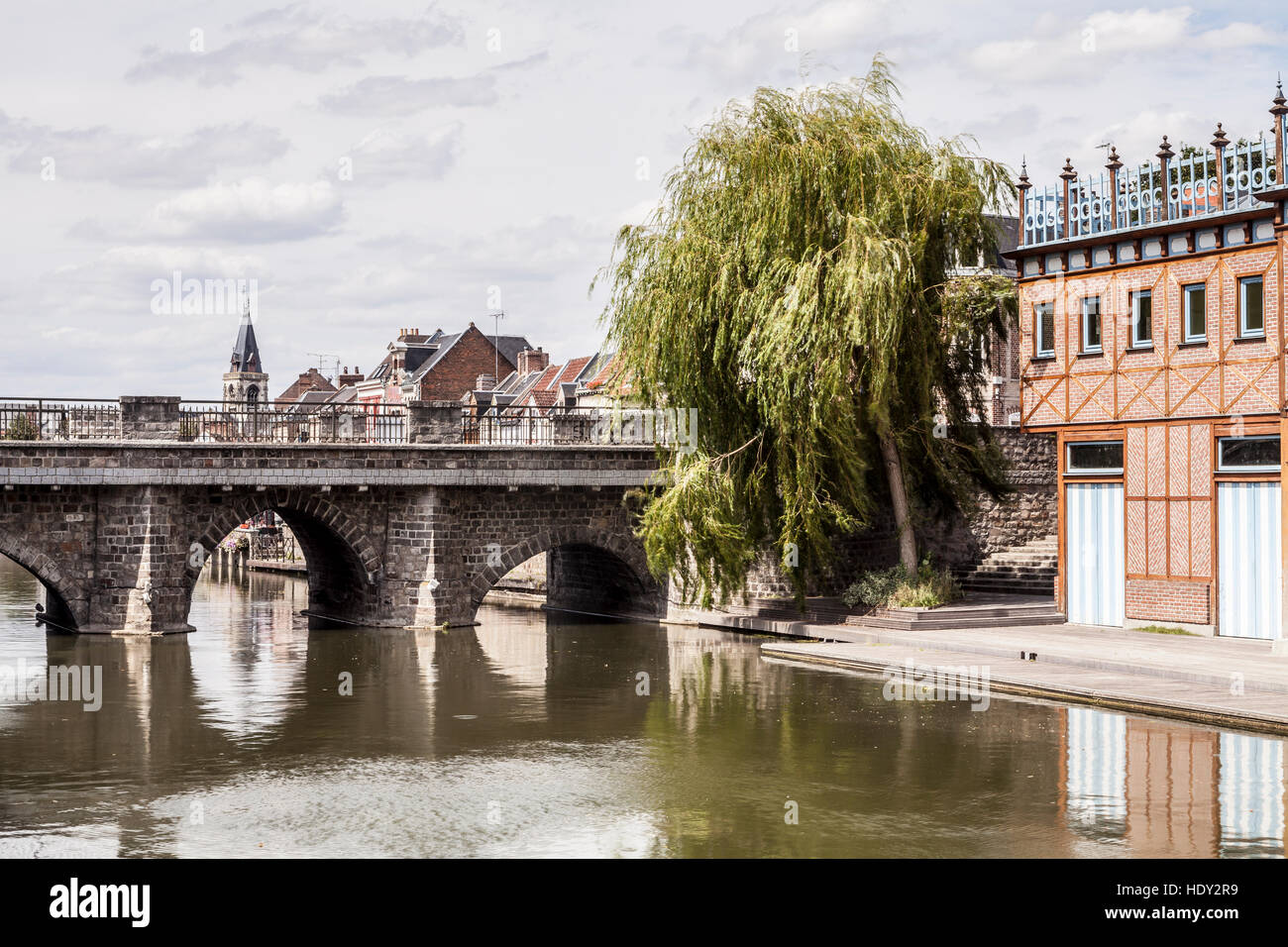 Il Saint Leu distretto di Amiens, Francia. Foto Stock