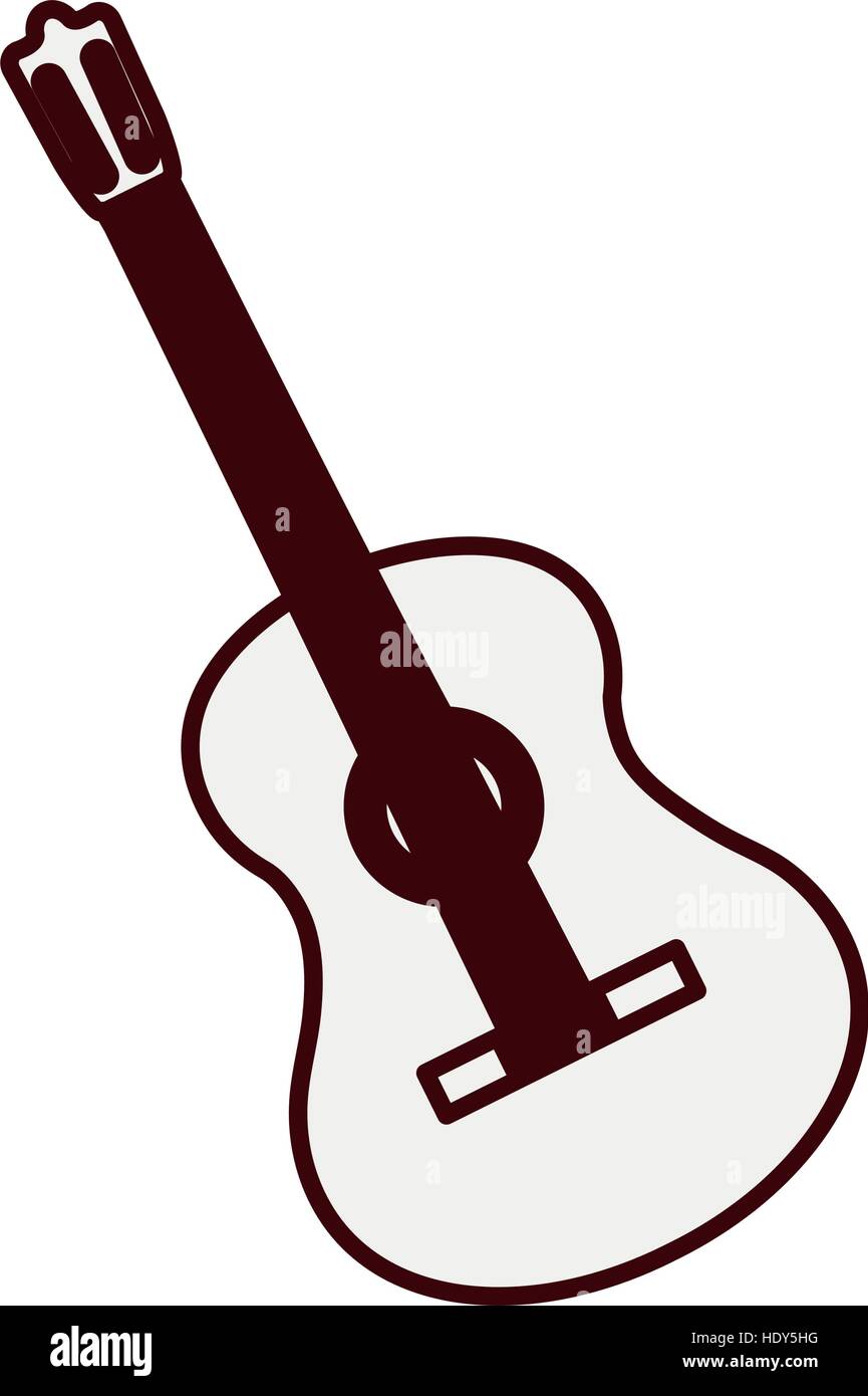 Chitarra acustica immagine dell'icona illustrazione vettoriale design Illustrazione Vettoriale