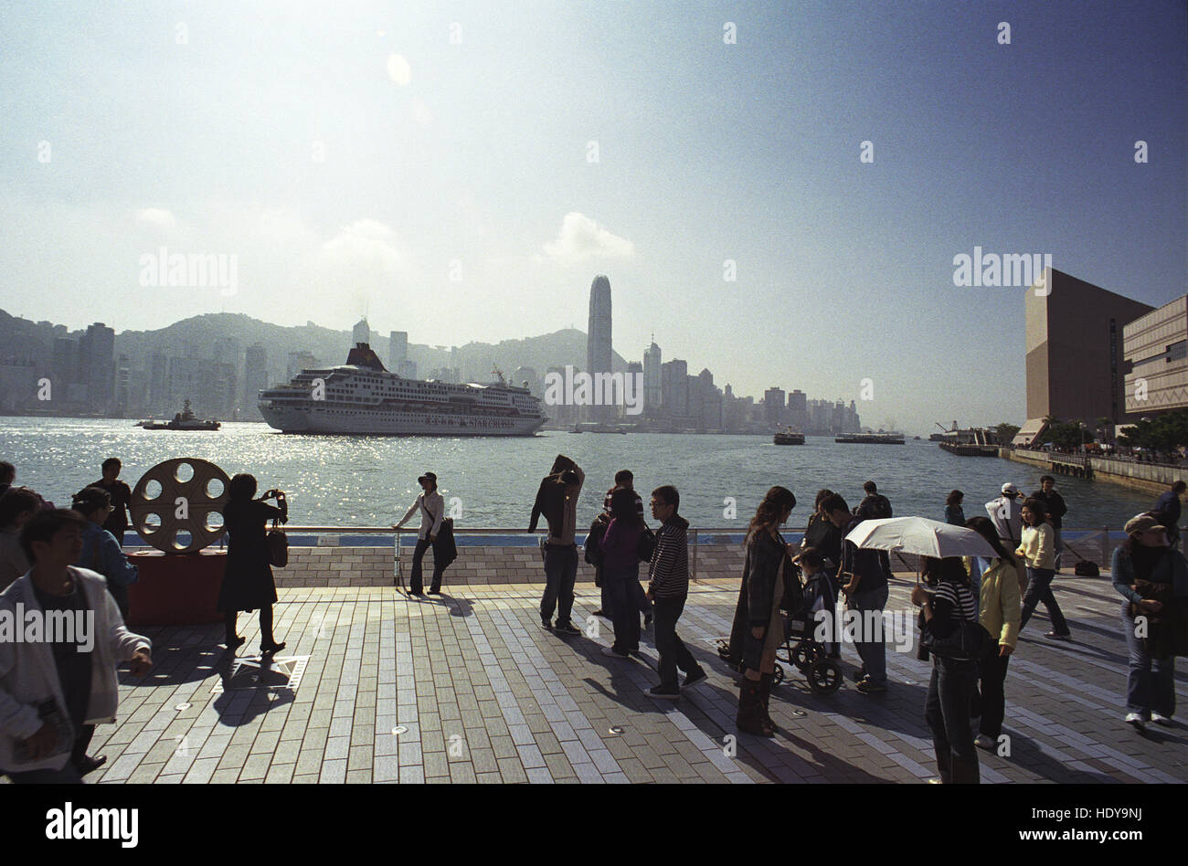 Viale delle Stelle Victoria Harbour Hong Kong Foto Stock