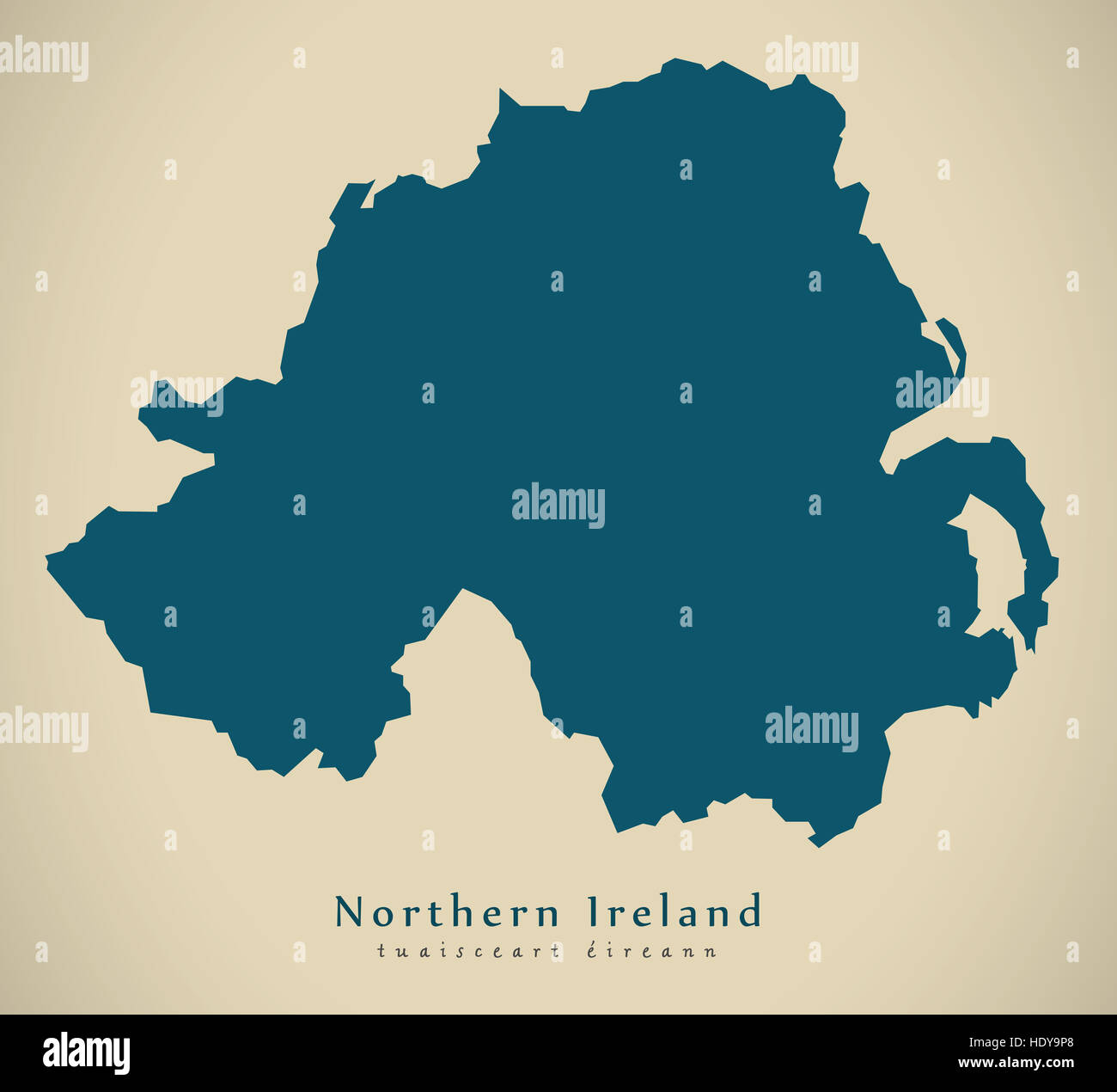 Mappa moderno - Irlanda del Nord Regno Unito Foto Stock