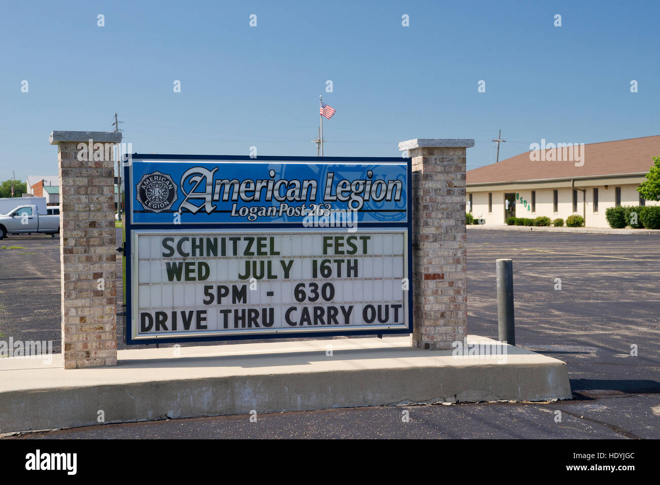 American Legion a Lincoln Parkway, Lincoln, Logan County, Illinois, Stati Uniti d'America. Foto Stock