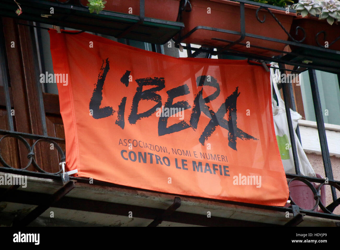 "Libera contre le mafie' - Proteste gegen die Mafia, Venedig, ITALIEN. Foto Stock