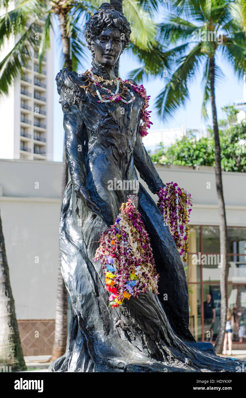 Statua della Principessa Ka'iulani, Honolulu Oahu, Hawaii. Foto Stock