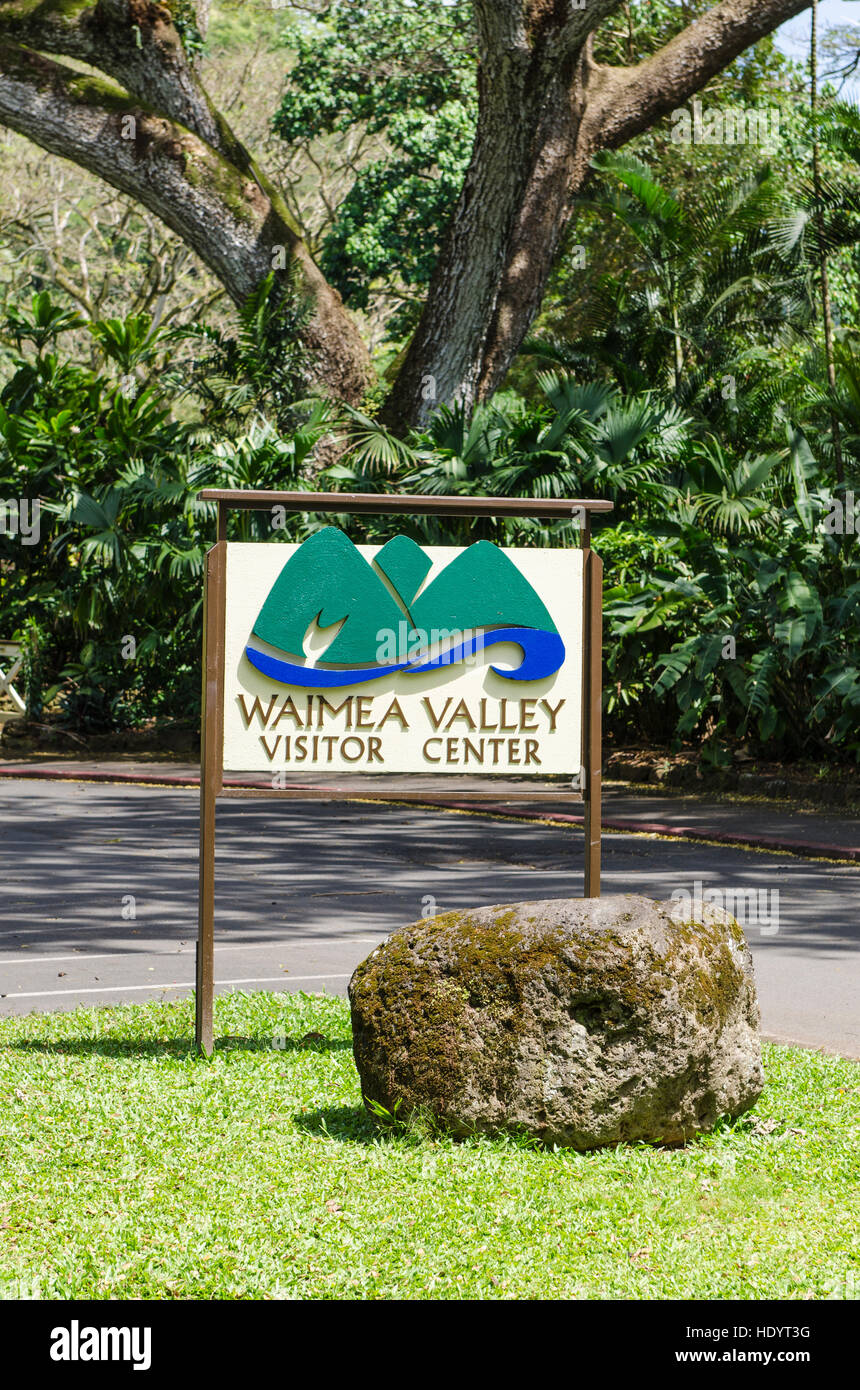 Valle di Waimea Audubon Park, North Shore Oahu, Hawaii. Foto Stock