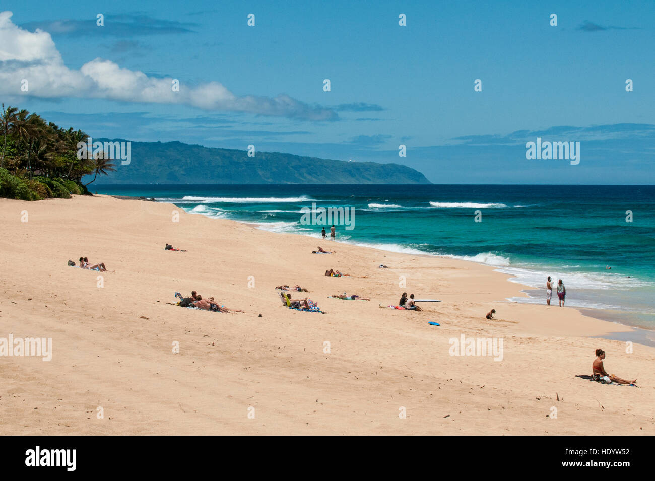 Sunset Beach, North Shore Oahu, Hawaii. Foto Stock