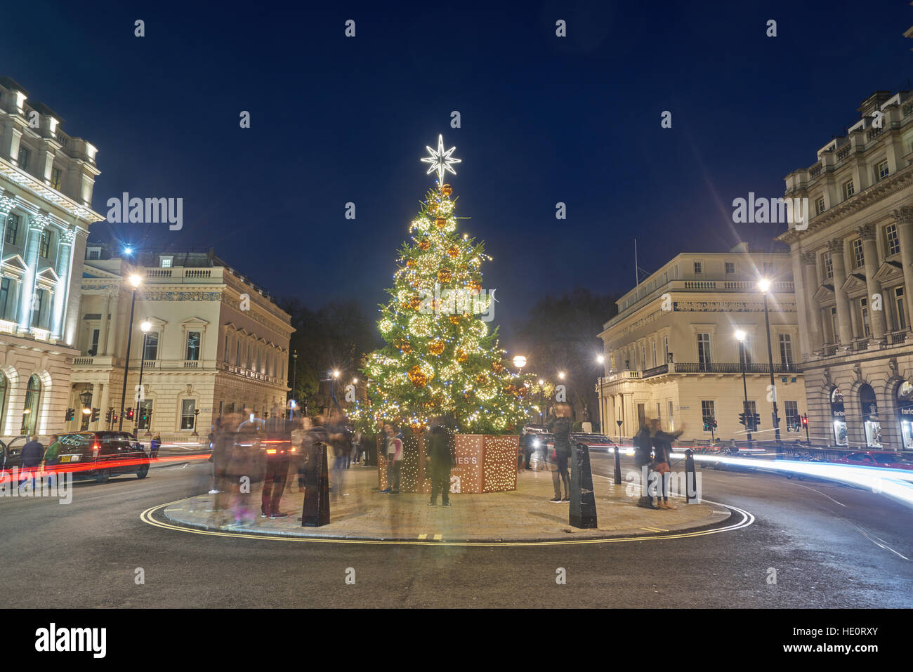 Decorazioni di Natale, Londra. Albero di natale di Regent Street Foto Stock