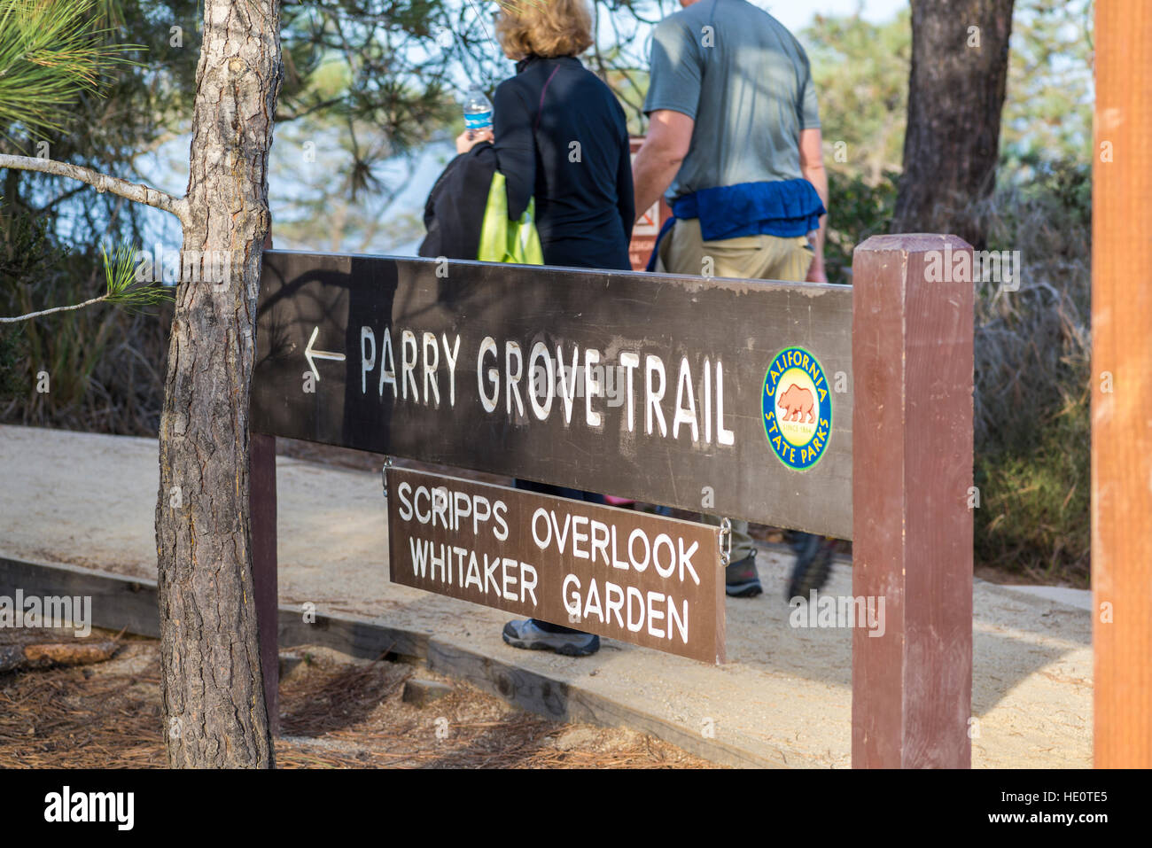 Parry Grove segnavia a Torrey Pines Riserva Naturale Statale a La Jolla, San Diego, California, USA. Foto Stock