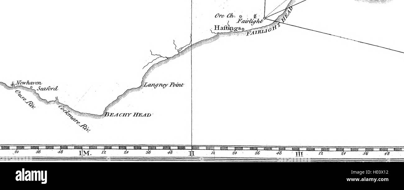 "An account of the Mode propose di seguire per determinare la situazione relativa degli osservatori reali di Greenwich e Parigi" (1787) descrive in dettaglio il metodo del maggior generale William Roy per calcolare le posizioni geografiche di due osservatori astronomici chiave in Europa. Foto Stock