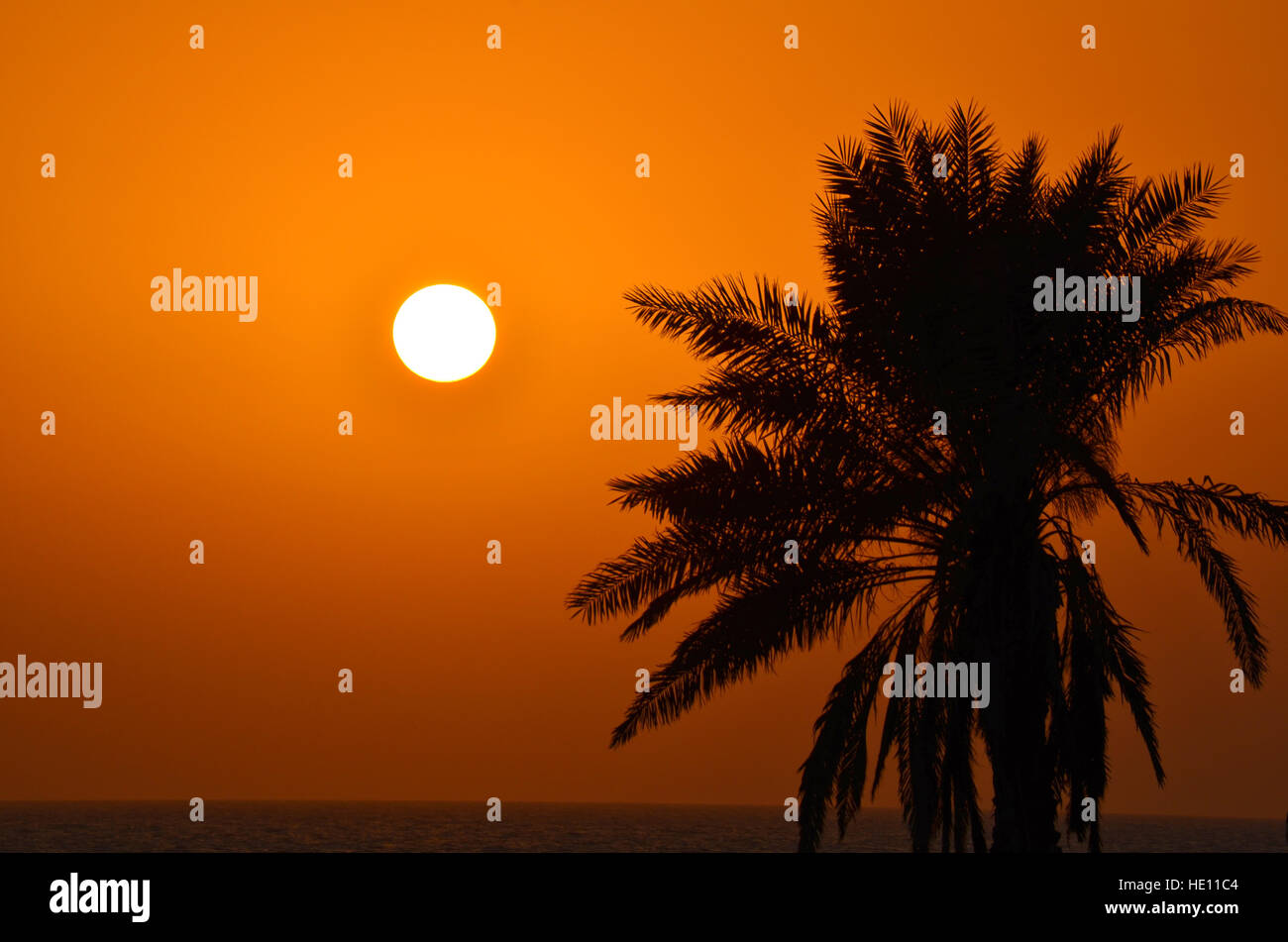 Tramonto a Jeddah Corniche Foto Stock