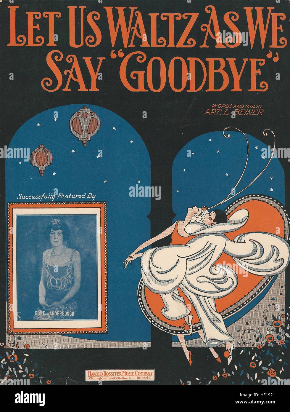 "Cerchiamo di valzer come diciamo addio' 1925 foglio di copertura di musica Foto Stock