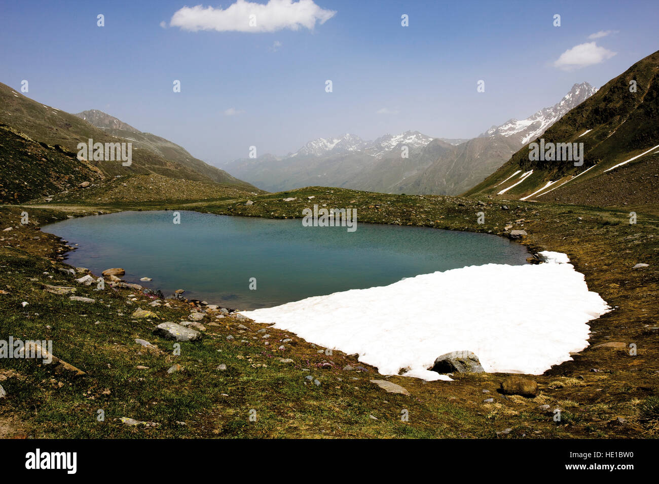 Lago Weisssee, Kaunertal Valley, Tirolo, Austria, Europa Foto Stock