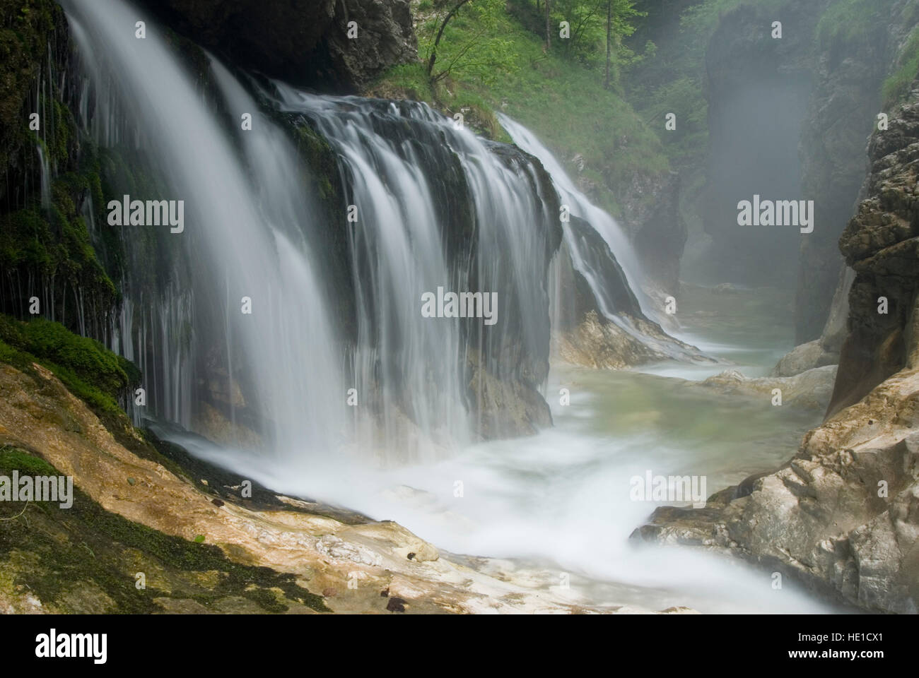 Riempiti di acqua nel canyon Kalkalps National Park, Austria superiore, Austria, Europa Foto Stock
