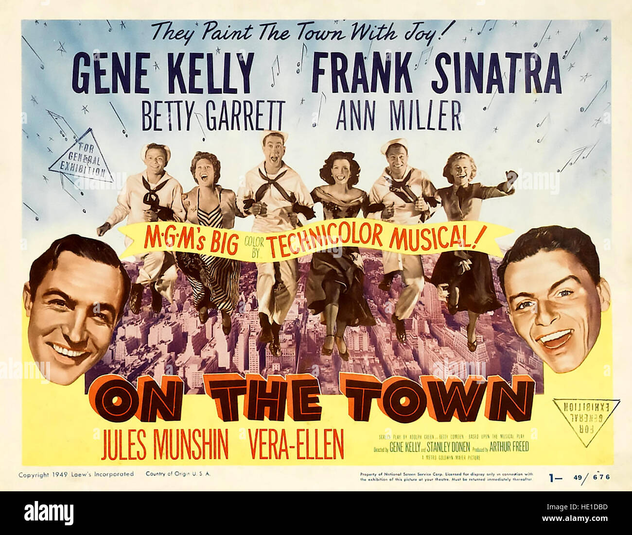 Sul comune 1949 MGM film musicale con Gene Kelly, Frank Sinatra e Ann Miller Foto Stock