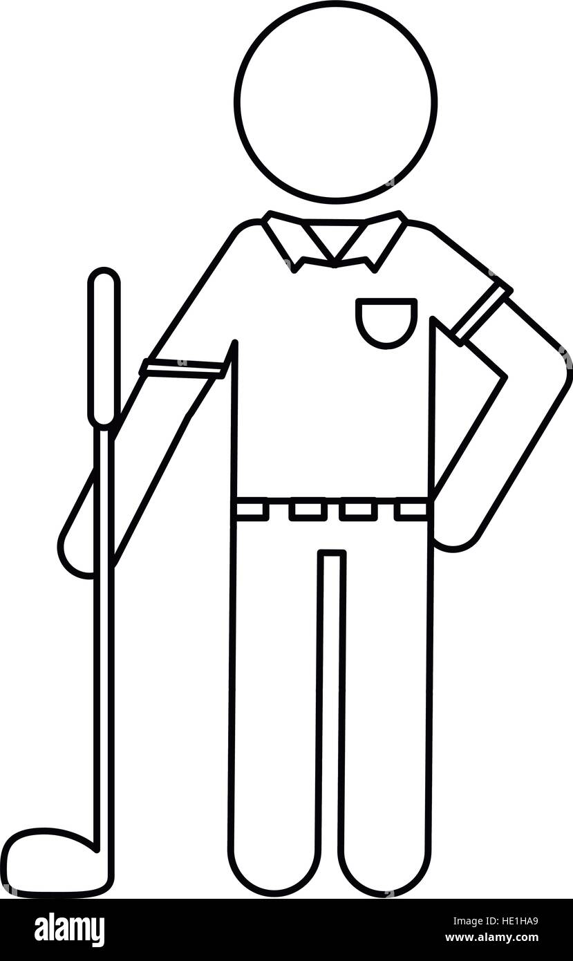 Personaggio giocatore di golf ouline uniforme Illustrazione Vettoriale