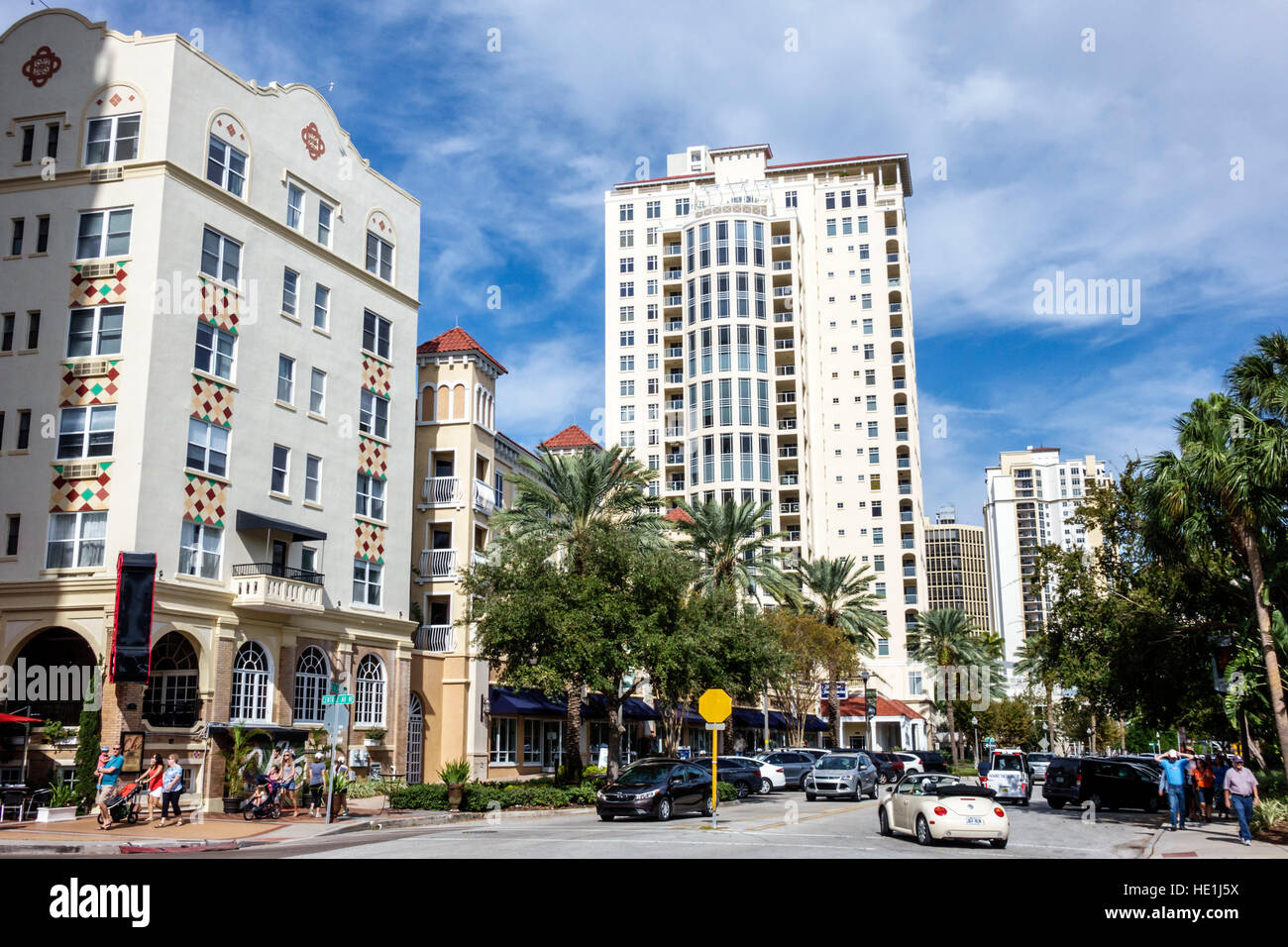 San Pietroburgo Florida, Beach Drive, skyline della città, grattacieli grattacieli edificio edifici residenziali, edifici, FL161129022 Foto Stock