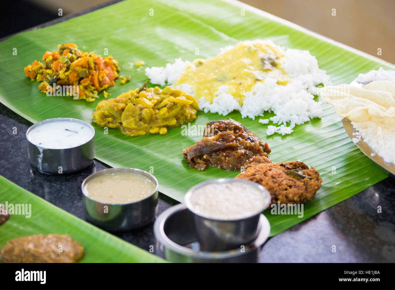 Pasto, Murugan Idli Shop, Chennai, India Foto Stock