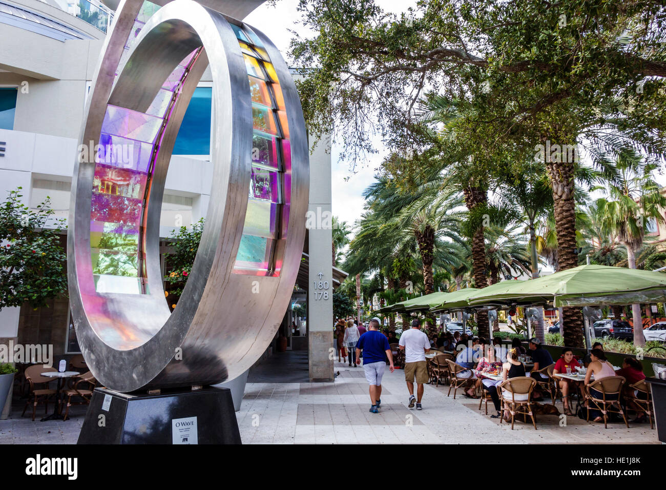 San Pietroburgo Florida, Beach Drive, arte pubblica, scultura, o Wave, Gordon Huether, FL161129083 Foto Stock