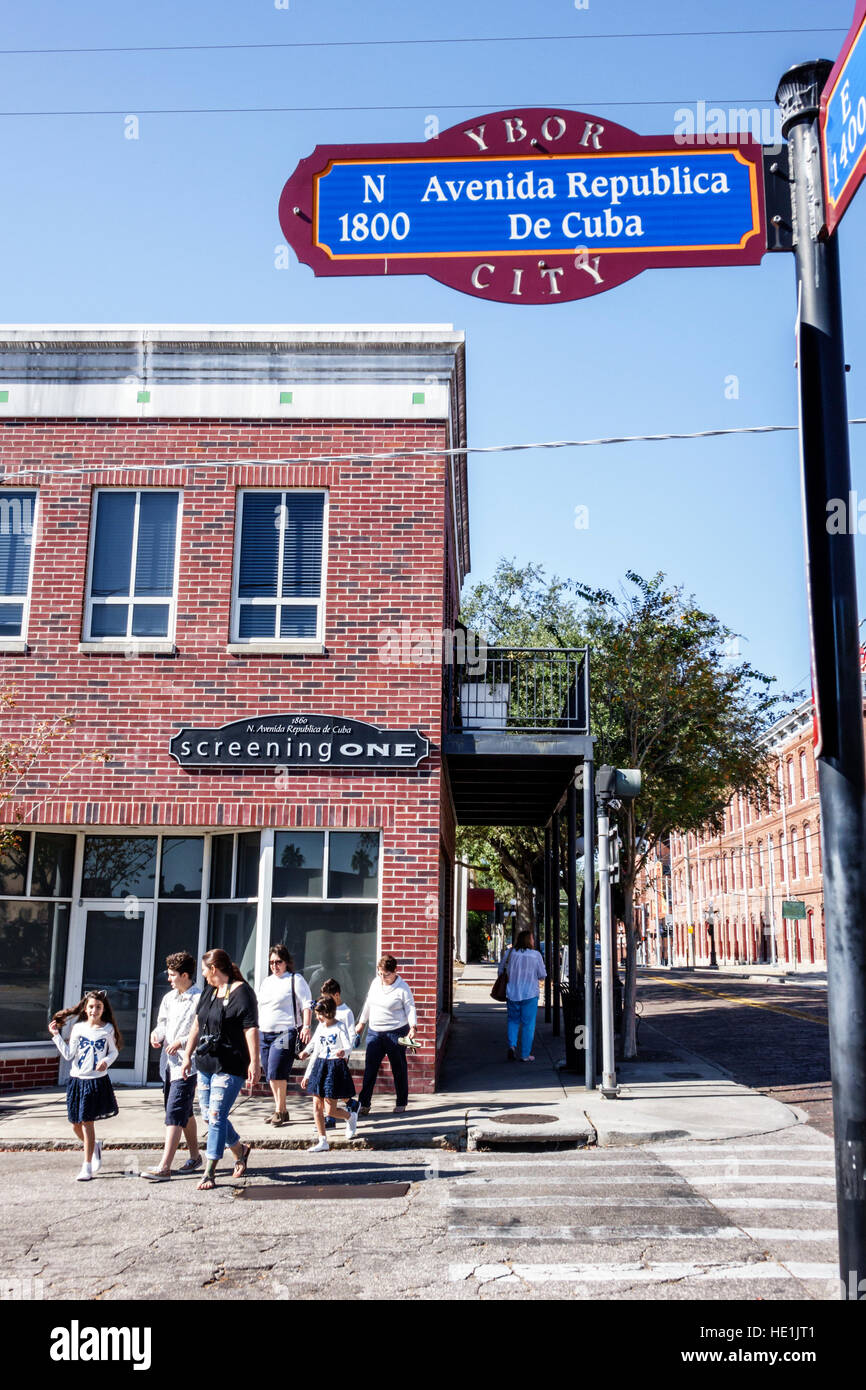 Florida,Sud,Tampa,Ybor City,quartiere storico,Avenida Republica De Cuba,i visitatori viaggio viaggio turismo turistico punto di riferimento cultura Foto Stock
