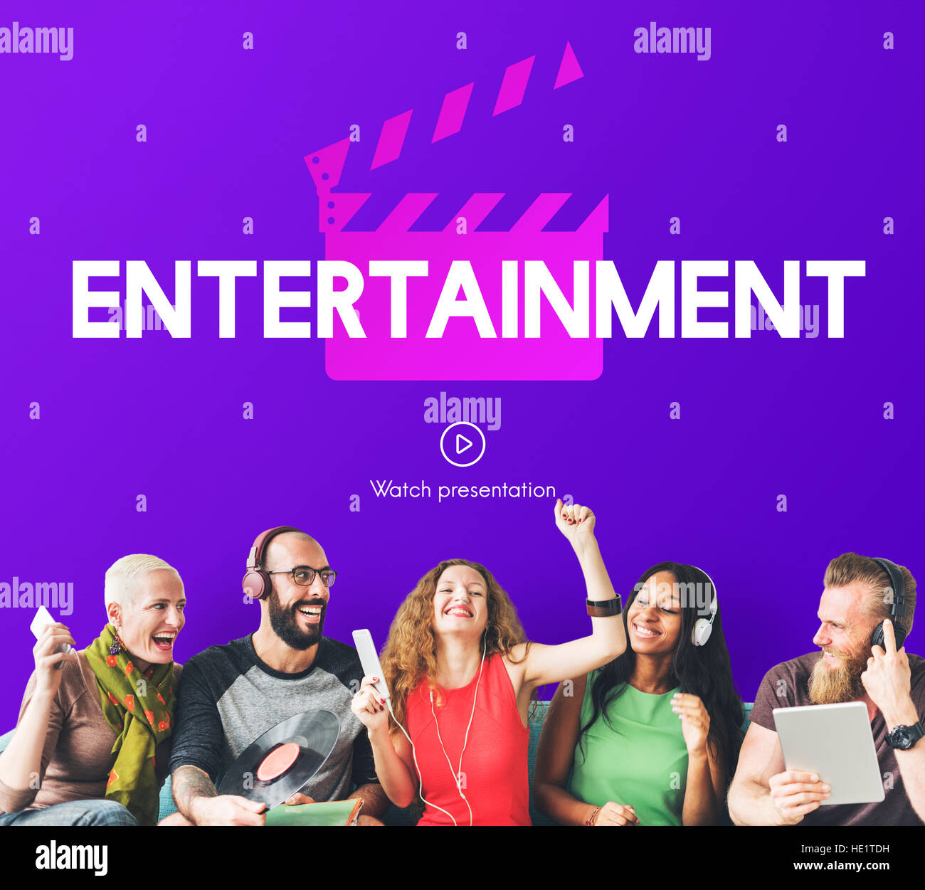 Intrattenimento multimediale regista cinematografica della pellicola di azione il concetto di ardesia Foto Stock