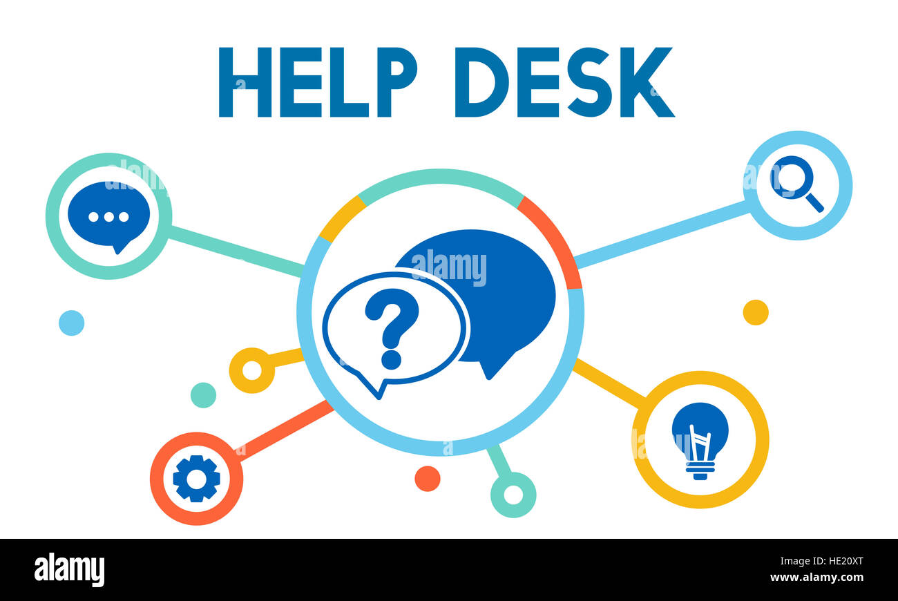 Comunicazione di servizio Help Desk concetto/ Foto Stock
