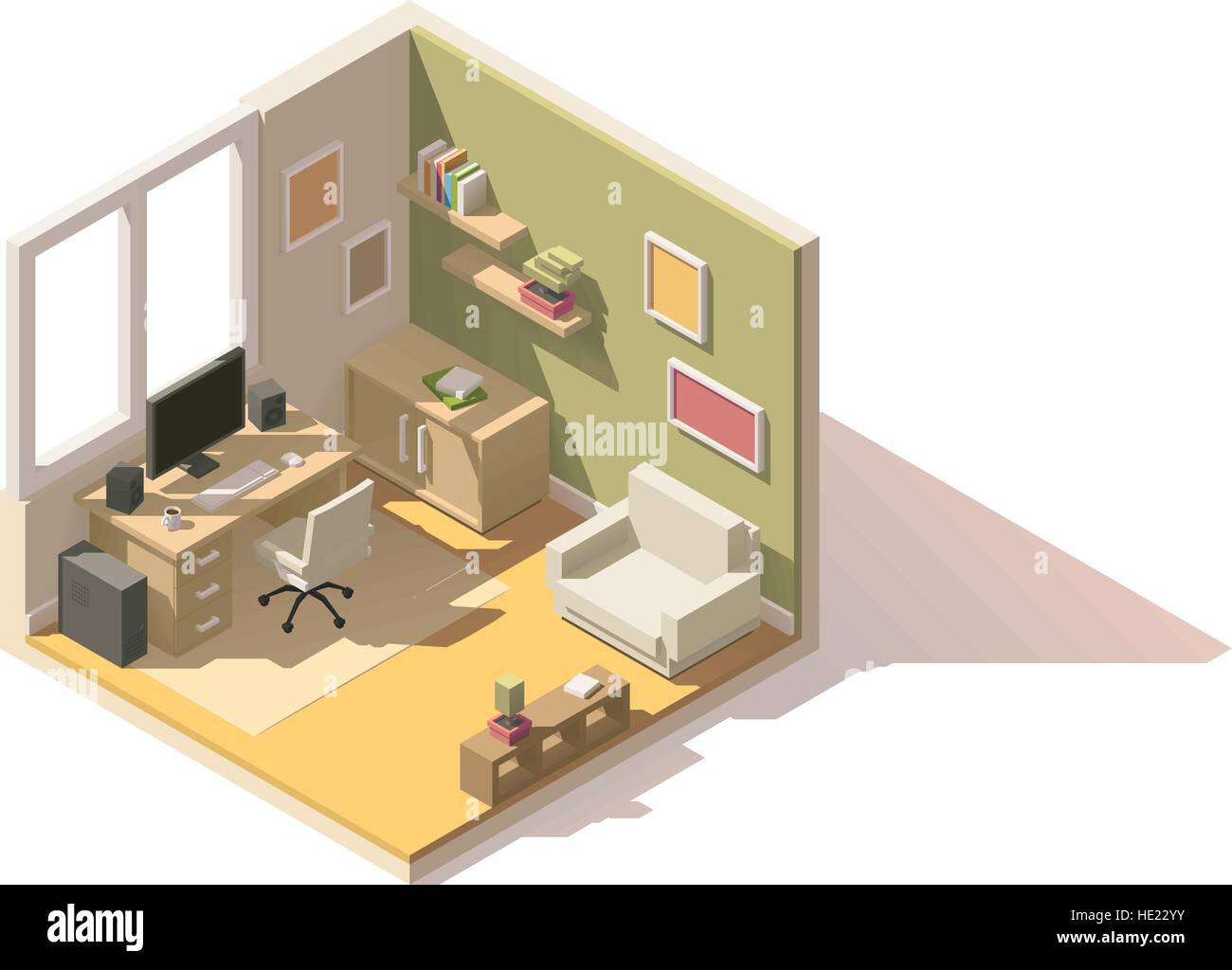Vettore bassa isometrica poli camera icona sfinestrata Illustrazione Vettoriale