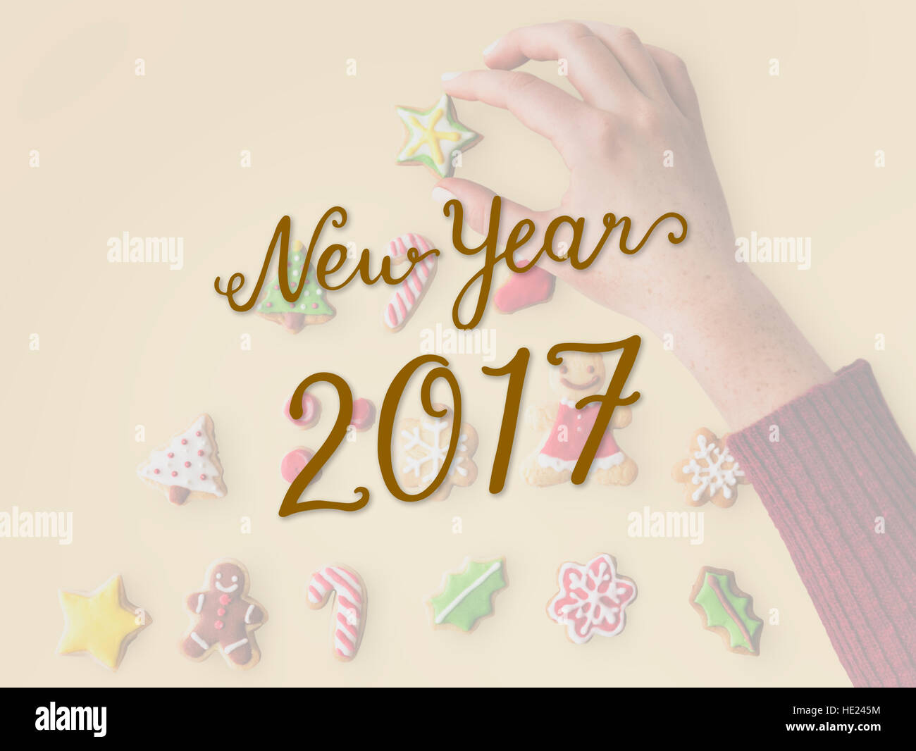 Cheers stagioni Saluto Anno Nuovo 2017 Foto Stock