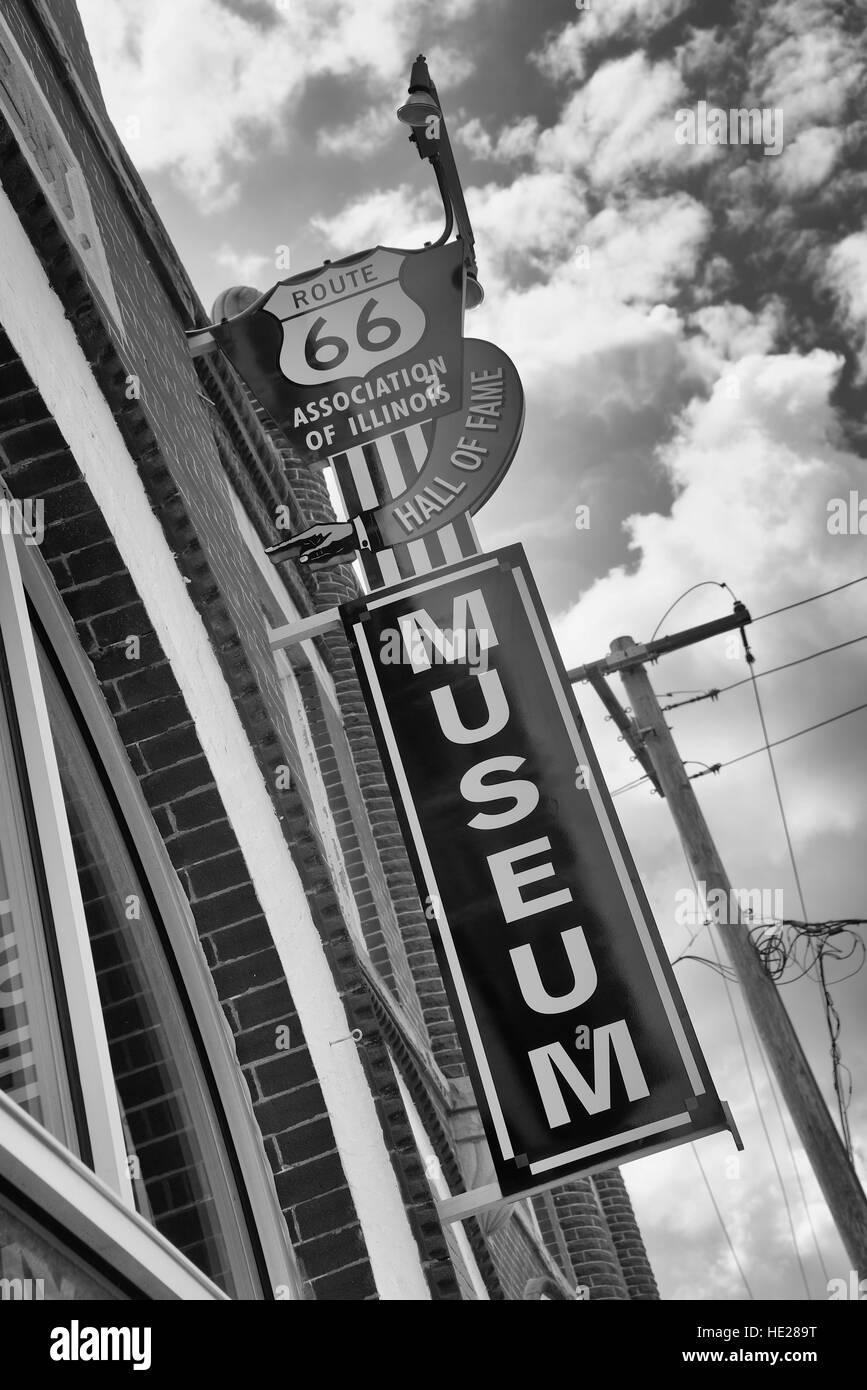 Route 66 memorabilia - Museo a Pontiac, Livingston County, Illinois, Stati Uniti d'America. Foto Stock